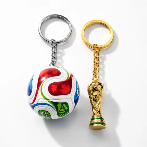 🏆Sports Ball & Gold Trophy Keychain Set