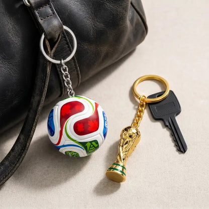 🏆Sports Ball & Gold Trophy Keychain Set