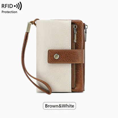 👛Women's long wallet, stylish clutch, elegant solid color RFID blocking leather wallet