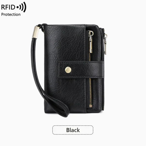 👛Women's long wallet, stylish clutch, elegant solid color RFID blocking leather wallet