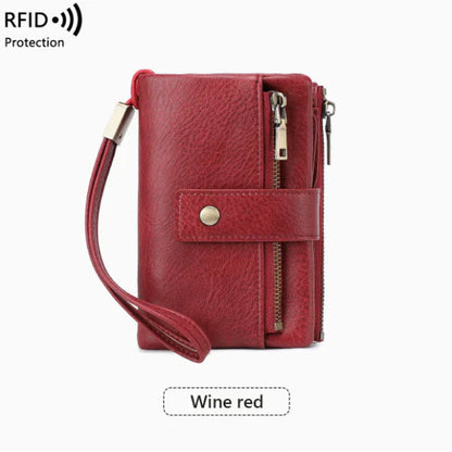 👛Women's long wallet, stylish clutch, elegant solid color RFID blocking leather wallet
