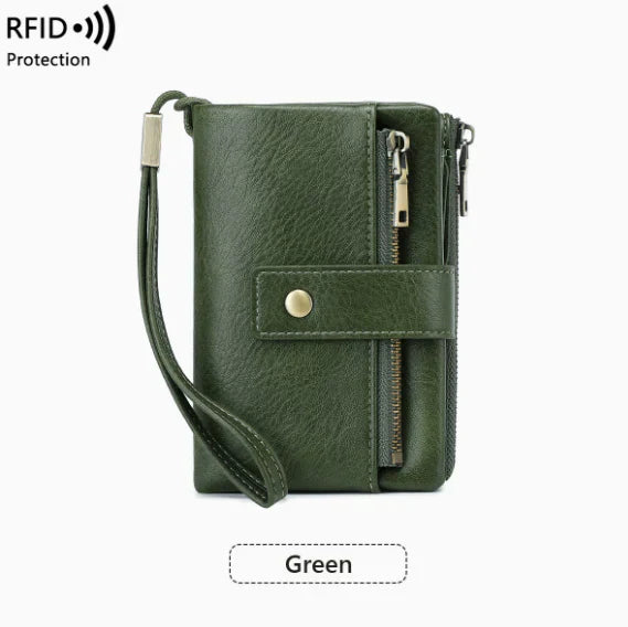 👛Women's long wallet, stylish clutch, elegant solid color RFID blocking leather wallet