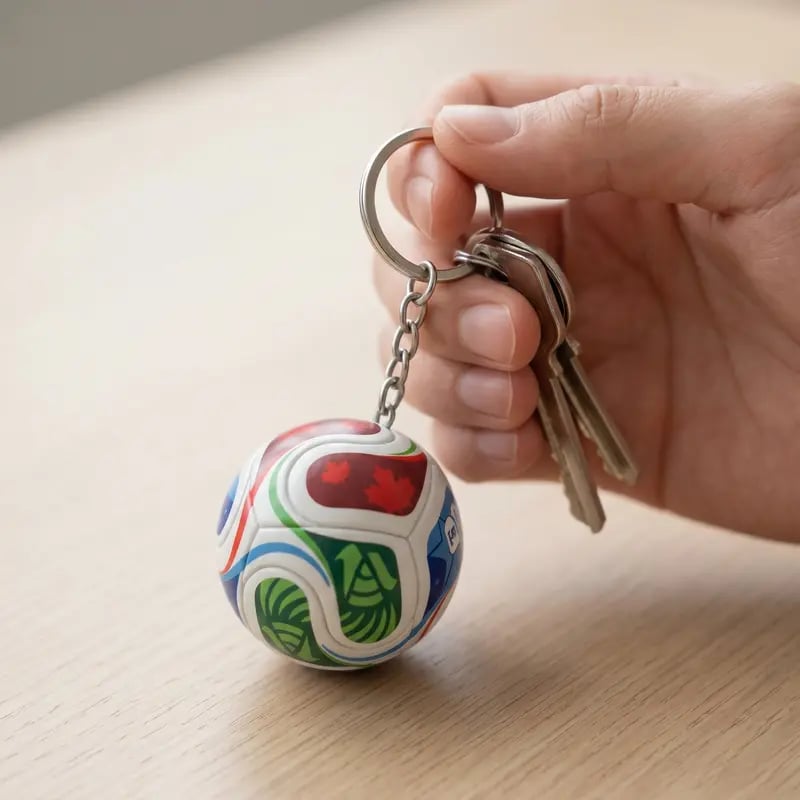 🏆Sports Ball & Gold Trophy Keychain Set
