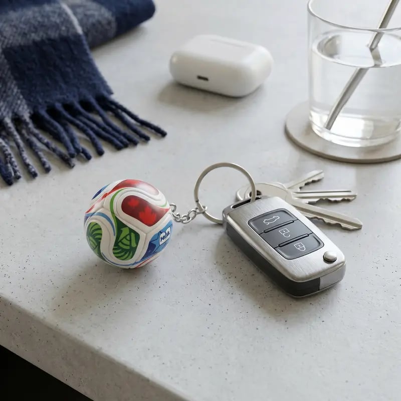 🏆Sports Ball & Gold Trophy Keychain Set