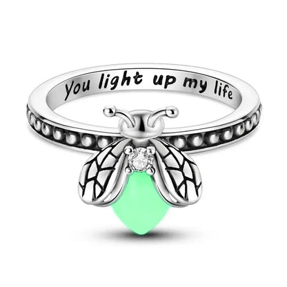 🔥Firefly Glow Ring S925 Silver – ✨Luminous Nature-Inspired Zircon Ring for Women | Cute Night Glow Jewelry Gift for Her
